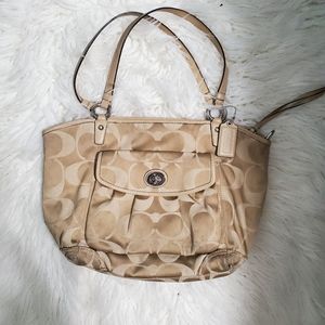Beige Coach Shoulder Bag